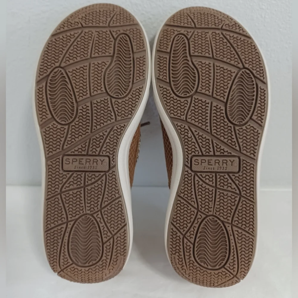 Sperry Kids Tan Brown Lace Moccasin Boat Shoes